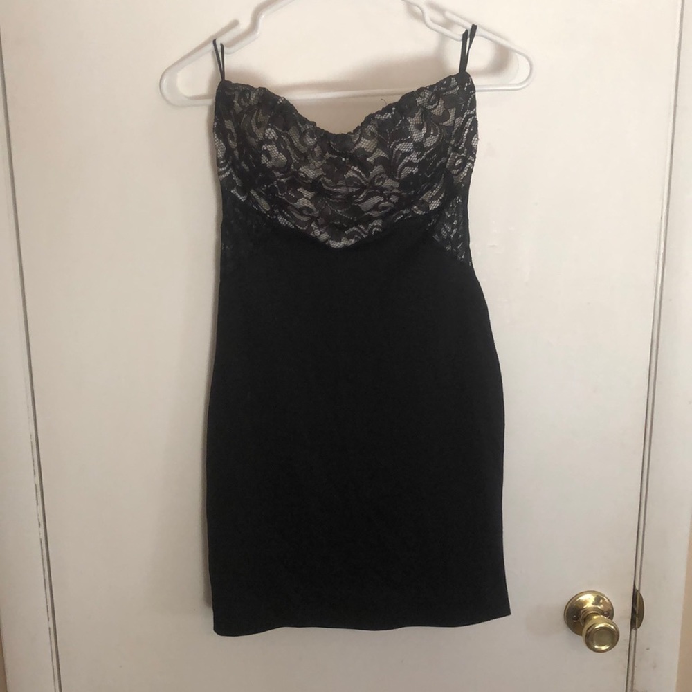 Strapless mini dress